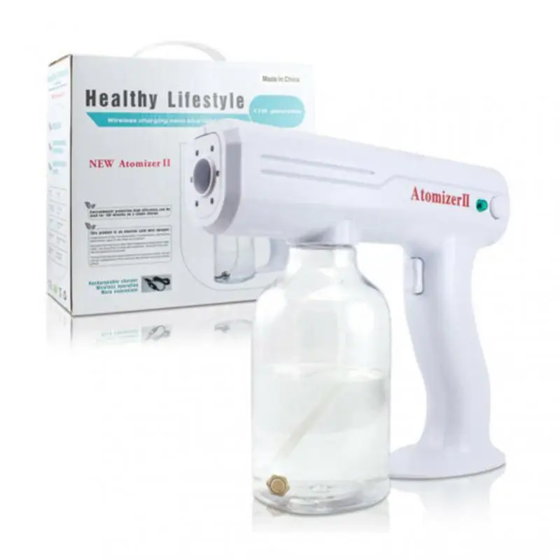 

800ML Portable Electric Sanitizer Sprayer Blue Light Rechargeable Nano Steam Water Spray Gun Home Disinfection Machine Atomizer
