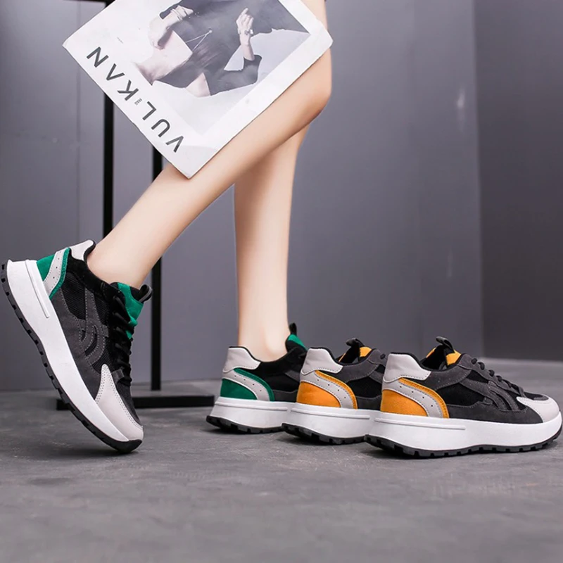 

Women Shoes Fashion Casual Shoes For Women Mesh Women Sneakers Flats Platform 2021 Spring Lace-Up Comfortable Off White Shoes