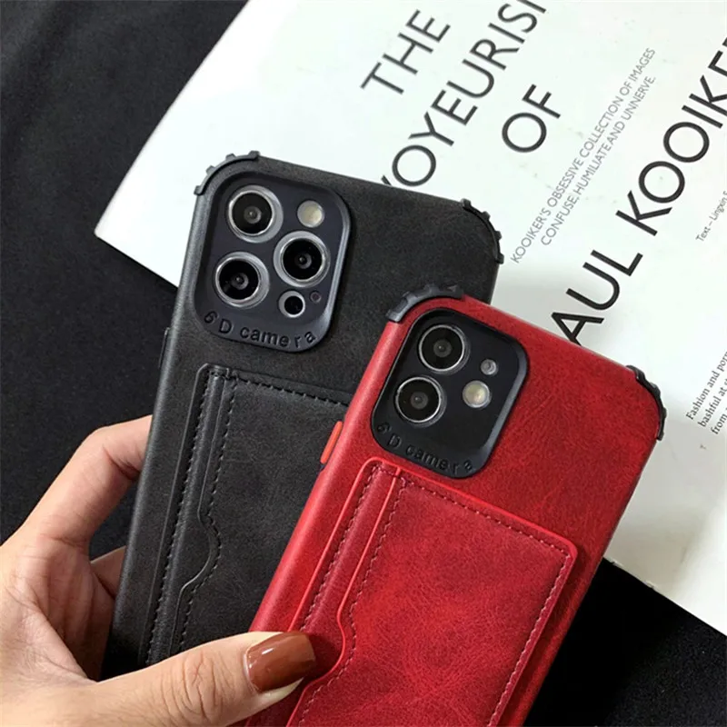 

Luxury Leather Phone Case For iPhone XS 12 mini 11 Pro Max 7 8 Plus SE 2020 X XR Soft Package Plain Shockproof Protective Covers