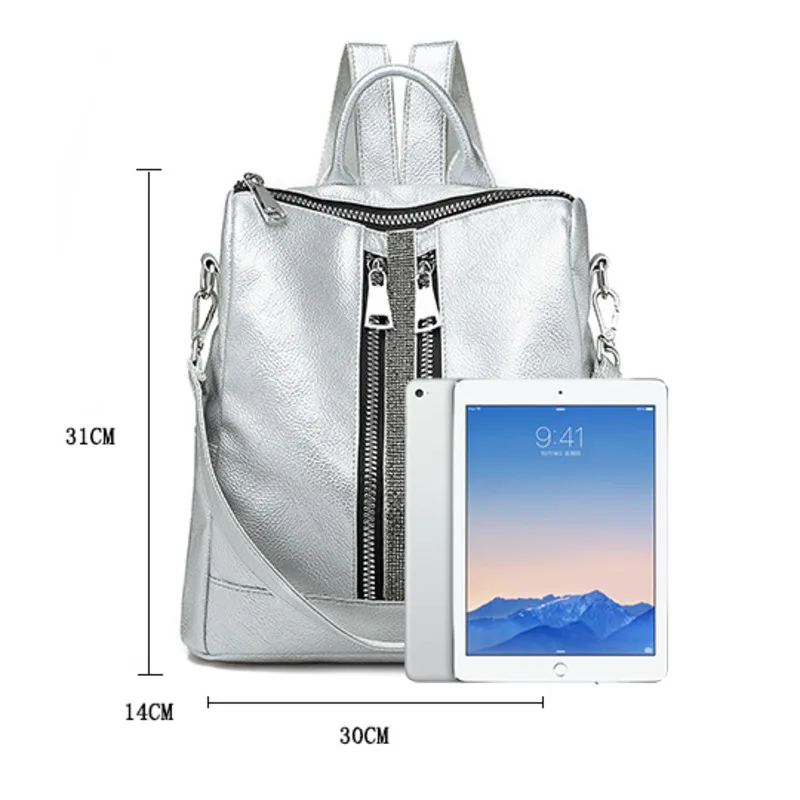 

Motaora Women's Backpack 2020 Diamond Leather Bag Multfunction Fashion School Backpacks For Female All-match Classic Backpack