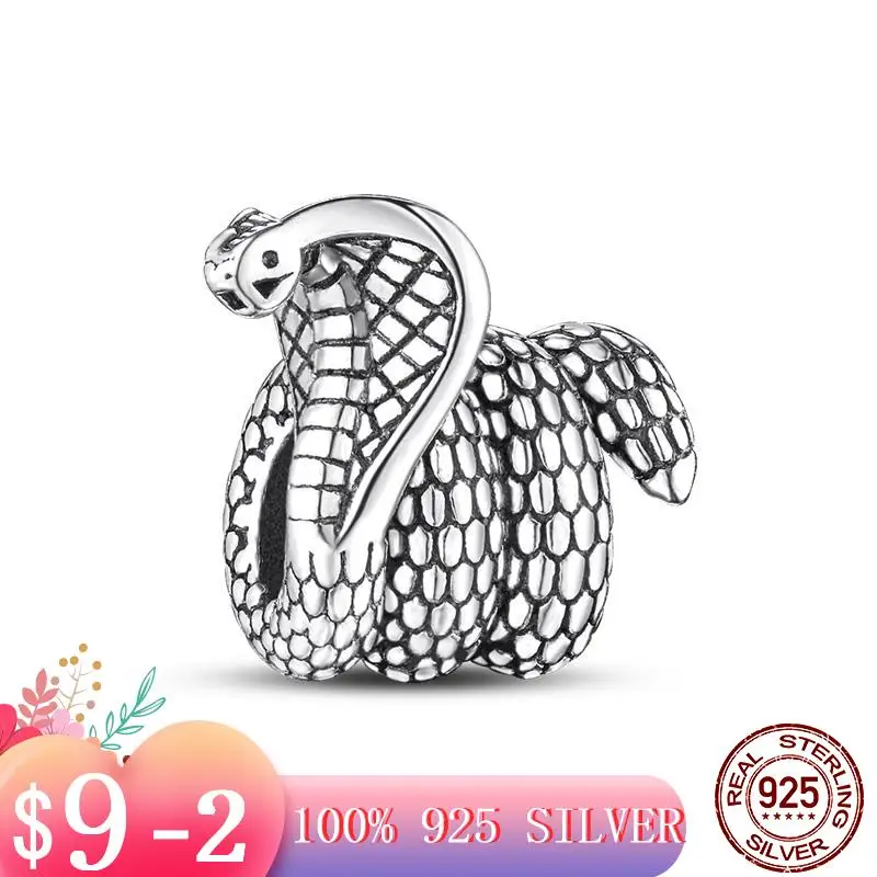 

Шарм-Кобра из серебра 2021 пробы для браслетов Pandora