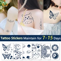 waterproof temporary tattoo sticker long lasting 7 15 days flash tattoos butterfly flowers pattern body art arm fake tatoo women