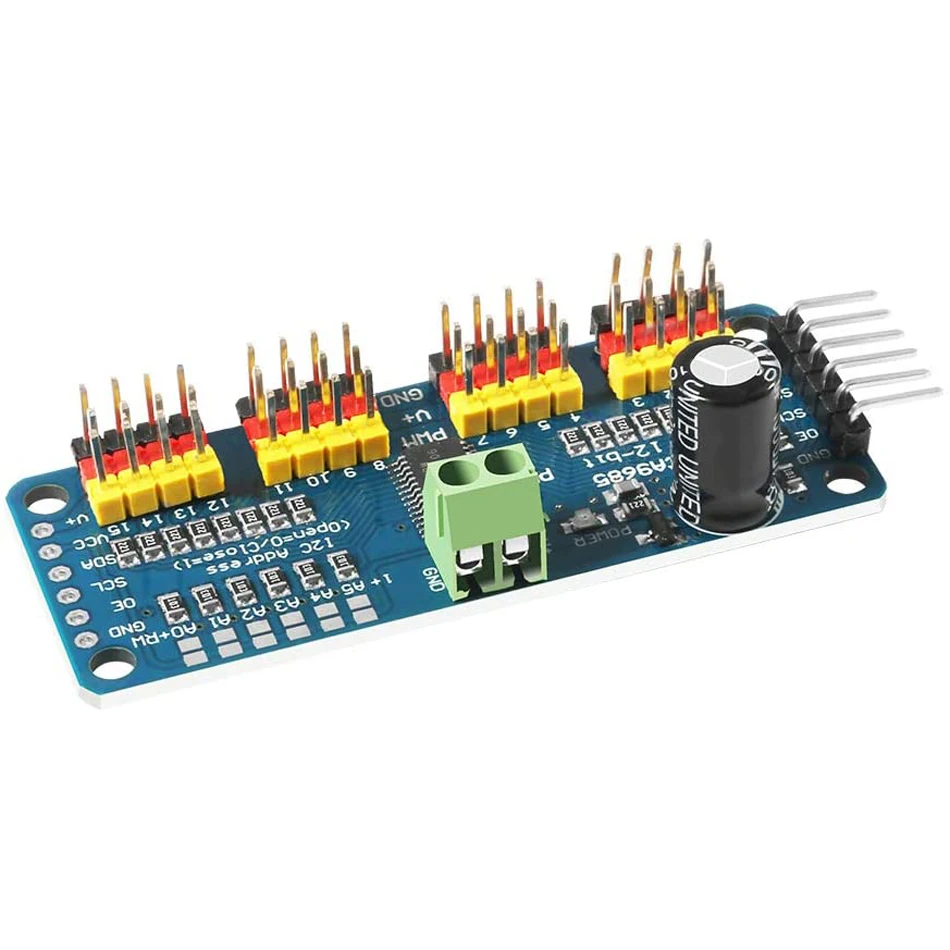 16-канальный 12-битный интерфейс PWM/Servo Driver-I2C PCA9685 для arduino Raspberry pi shield module servo |