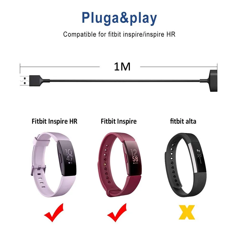 1 м Магнитный usb кабель для зарядки смарт зарядное устройство Fitbit Inspire/Inspire HR Смарт