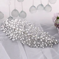 shine rhinestone wedding crown bridal hair comb accessories silver color handmade women headpiece jewelry