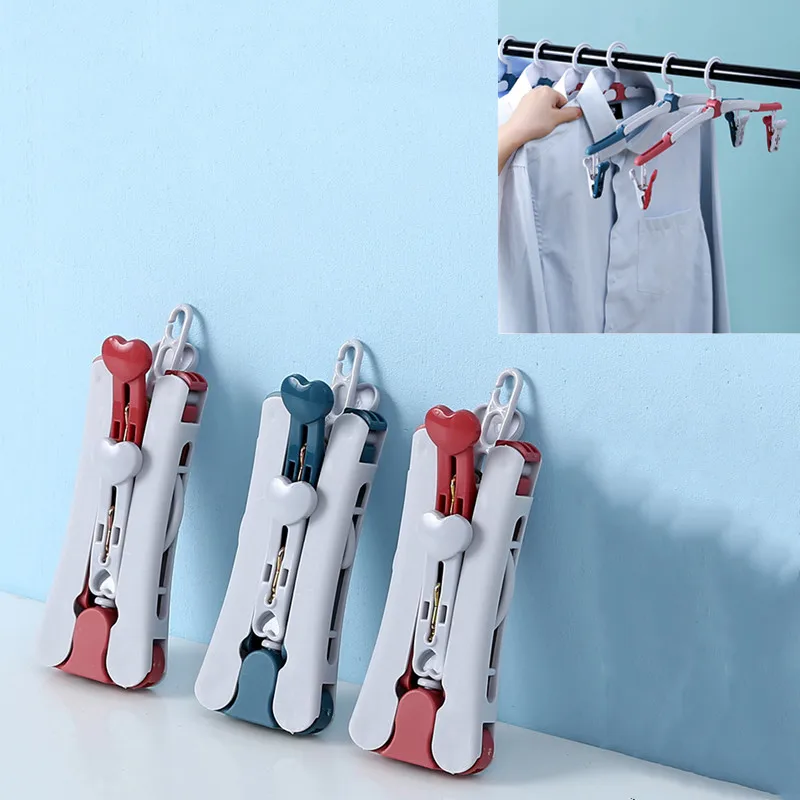 

New Hanger Portable Durable Folding Clothes Hanger Multifunction Stretch Drying Rack Home Wardrobe Storage Travel Clothes Rack