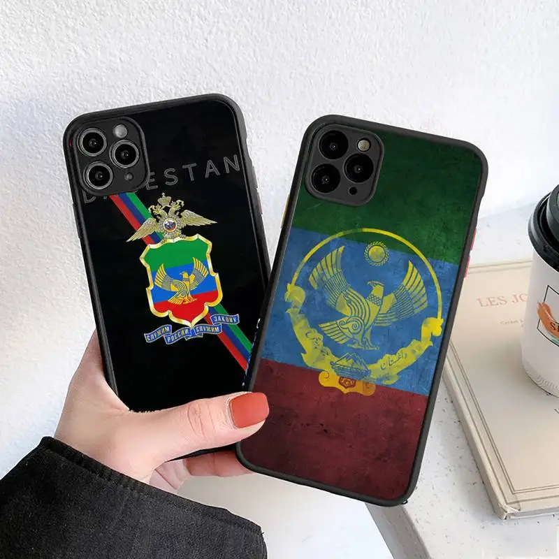 

Dagestan Flag Coat Of Arms Map Phone Case matte transparent For iphone 7 8 11 12 plus mini x xs xr pro max cover