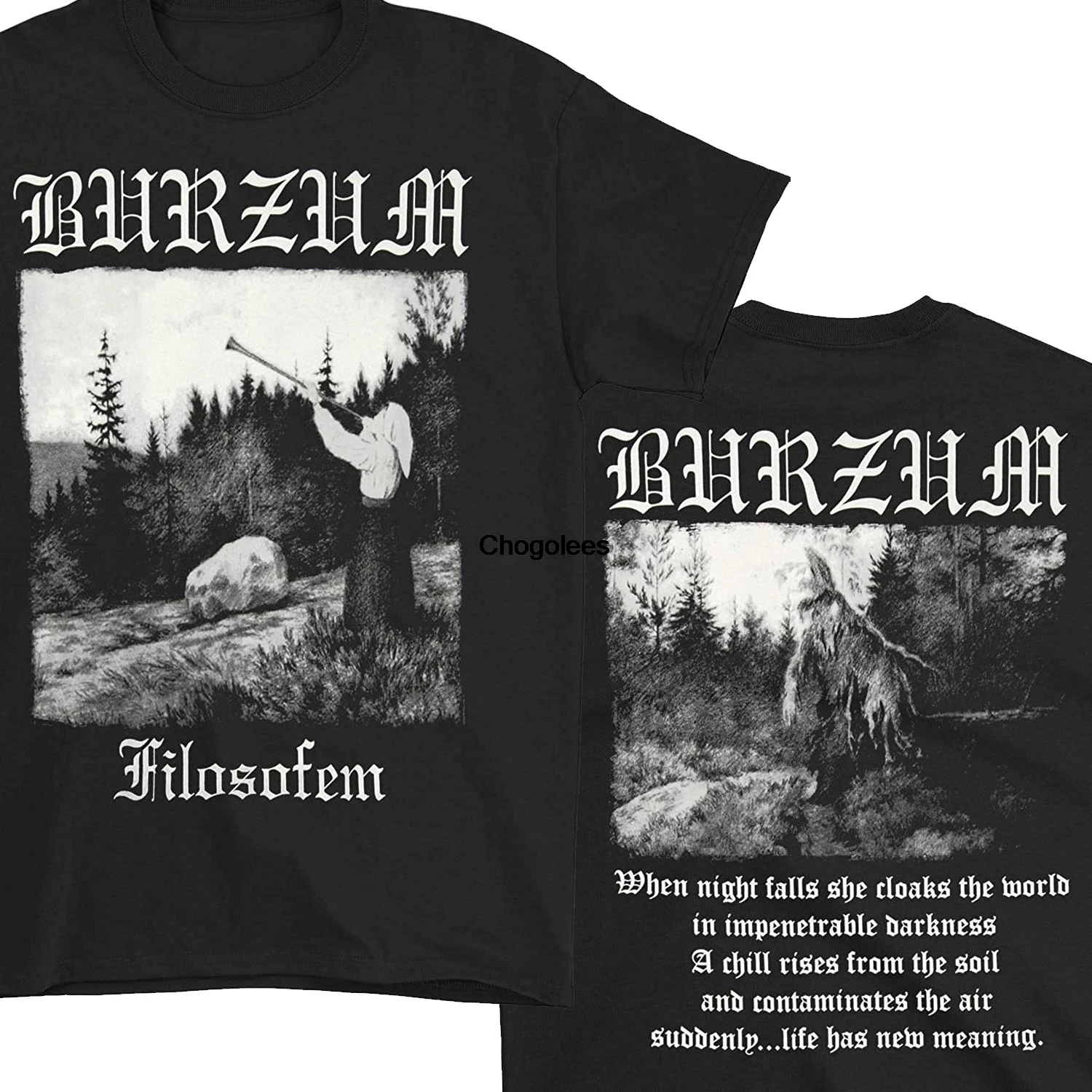 Модная мужская черная футболка Burzum Filosofem |