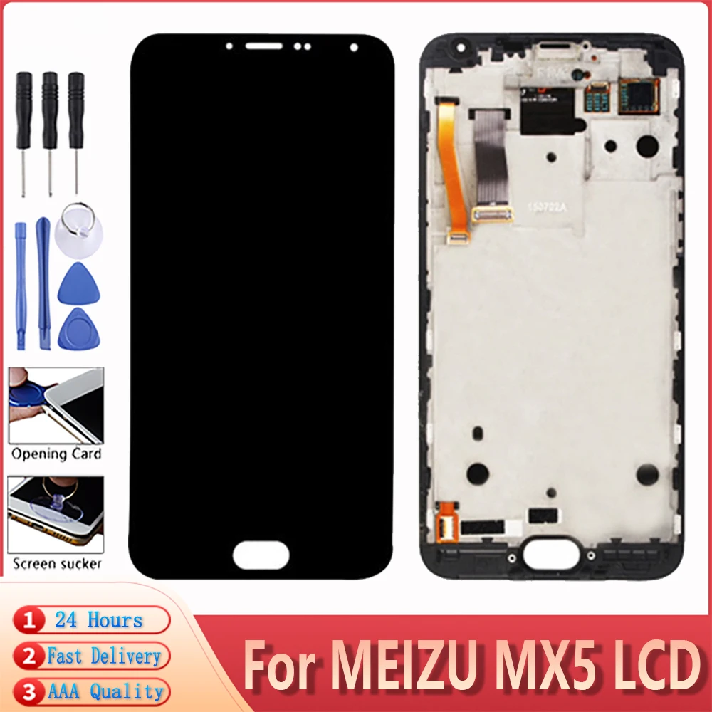 ЖК-дисплей 5 дюйма для MEIZU MX5 AMOLED с сенсорным экраном и рамкой качество AAA