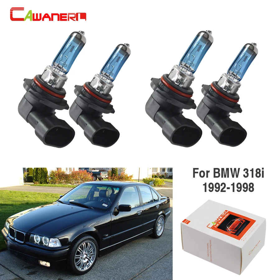 Cawanerl 2 пары 100 Вт галогеновая лампа для фар 4300 К с теплым белым светом 12V BMW 318i 1992-1998
