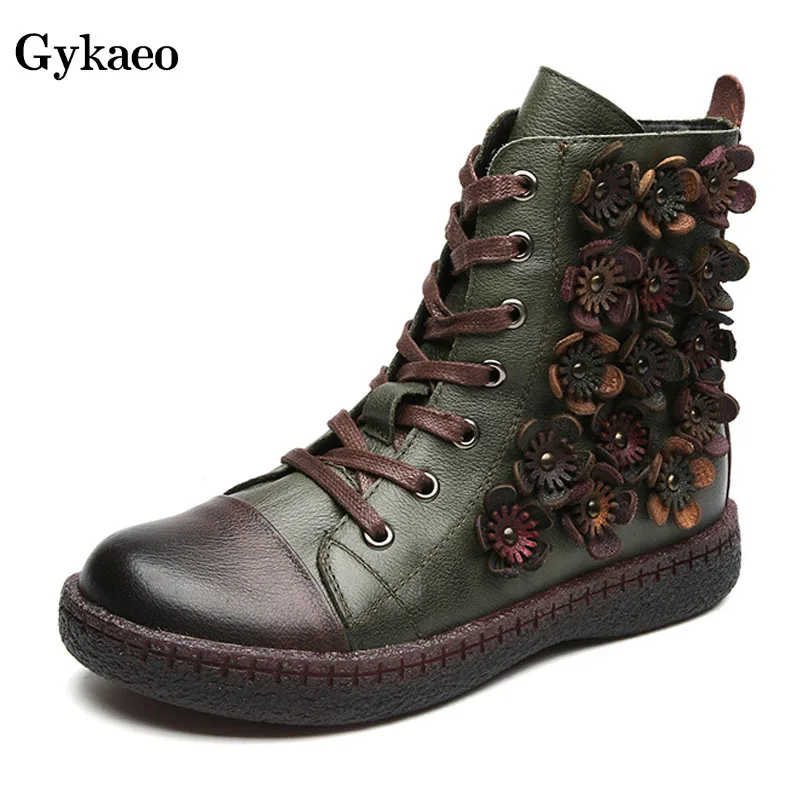 Gykaeo/осенне зимняя женская обувь женские повседневные ботинки на платформе из