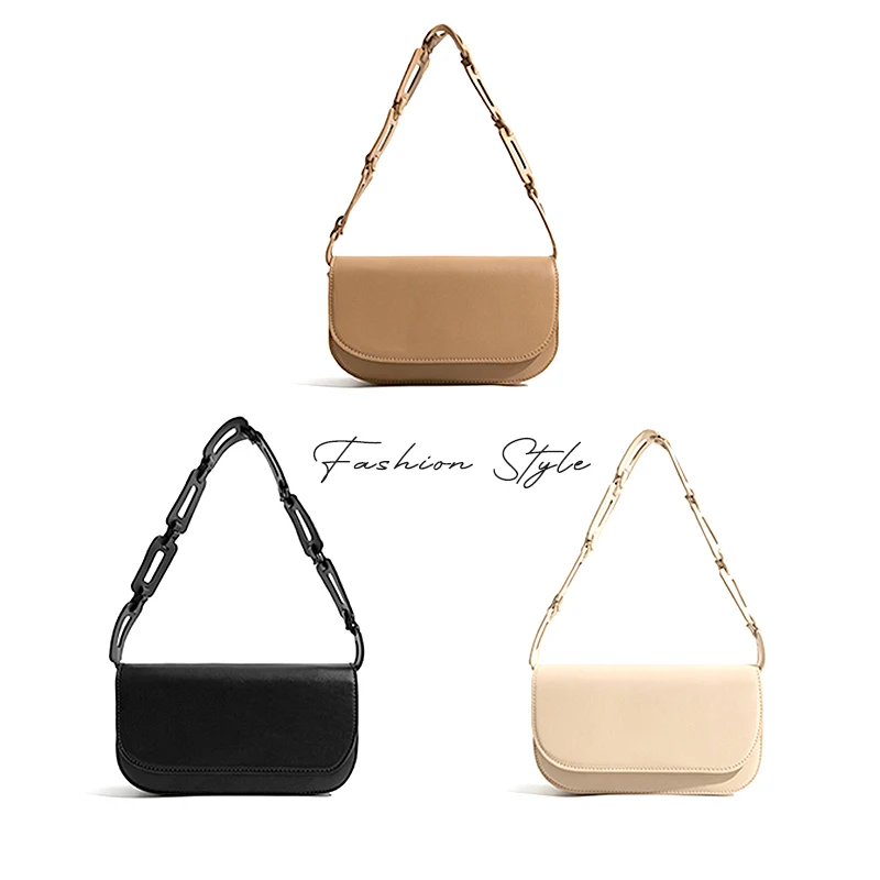 

CEZIRA 2021 Women Fashion Design PU Leather Baguette Bags Luxury Chain Shoulder Flap Handbags Female Daily Solid Color Purses