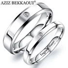 Женские и мужские обручальные кольца, с гравировкой имени, из нержавеющей стали