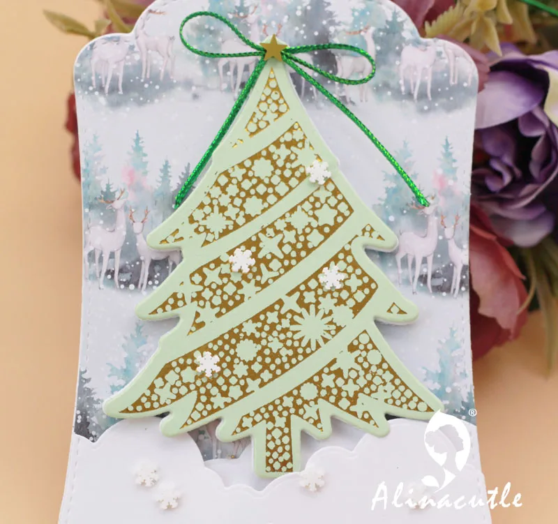 Горячая фольга пластина штамповка металл штамп зима Рождественская елка Сделай