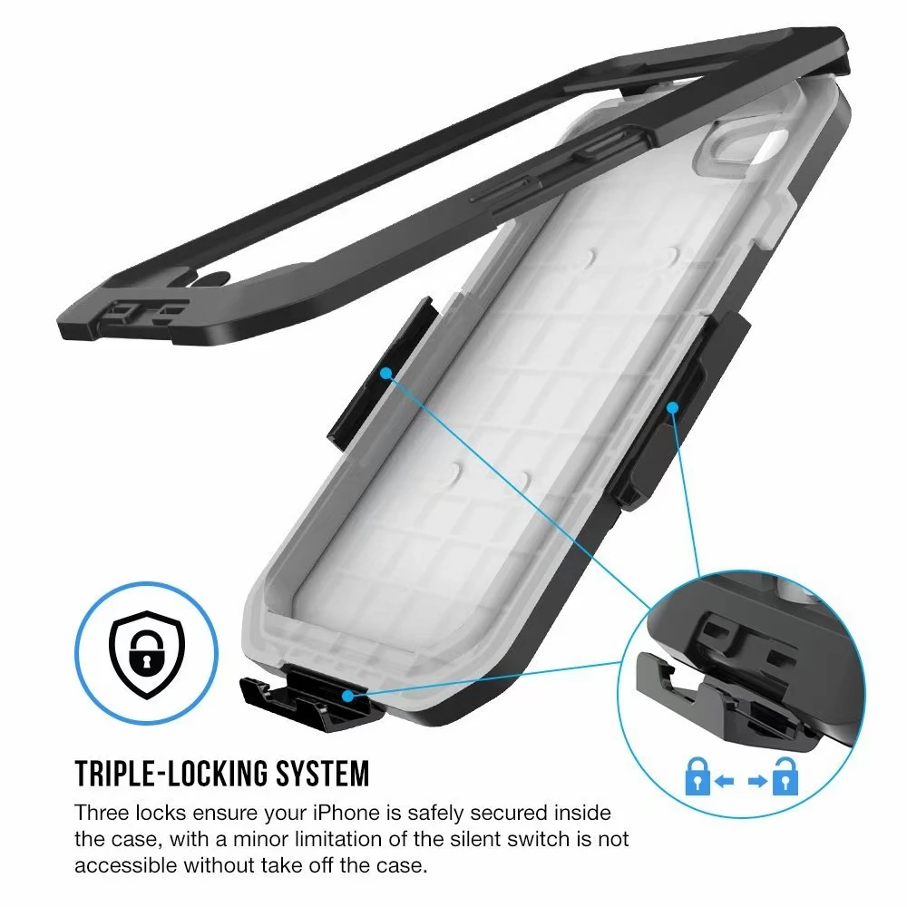 

Bike Holder Case IPX8 Waterproof Shockproof Dirtpoof Protection Case Cover with Kickstand for iPhone X/XS/XR/XS MAX