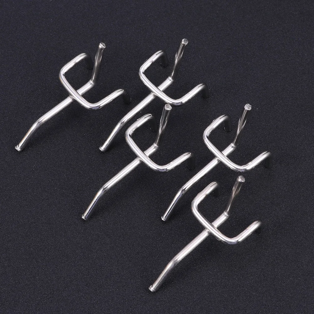

50 PCS Carbon Steel Peg Board Pegboard Hooks Garage Work Shop Storage Display Organization Steel Hanging Tool (Silver)