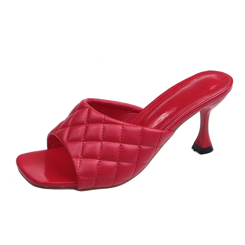 

Women Slipper 2020 New Brand New Sexy Open Toe Thin High Heel Summer Outdoor Beach Slides Sandal Women Party Slipper