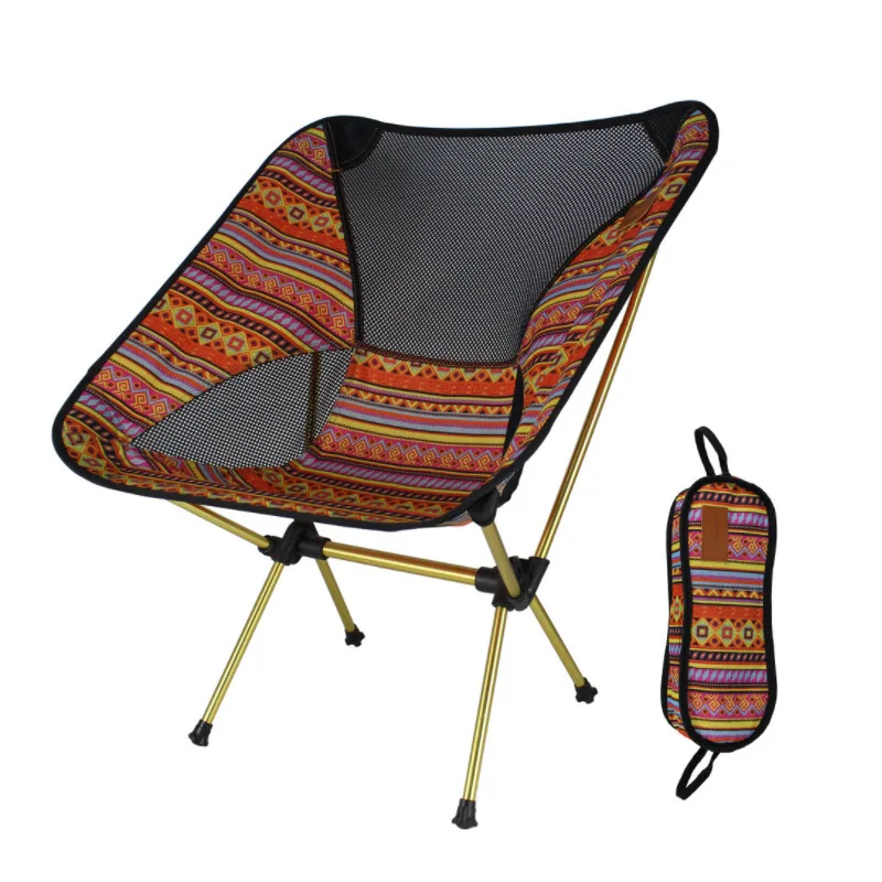 

Легкий складной стул для пляжа, внешнее освещение для пешего туризма, рыбалки, пикника, барбекю, повседневные садовые стулья WY429