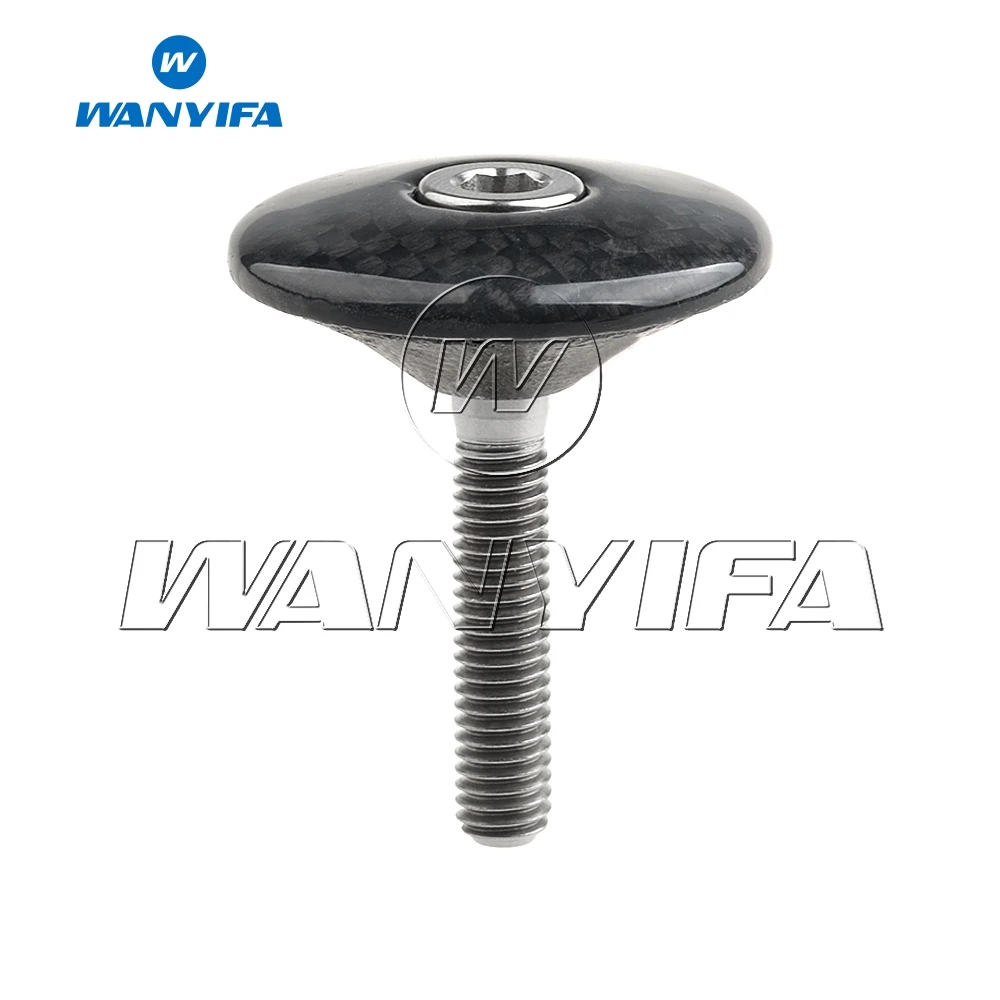 Титановый "Wanyifa" Болт M6x35mm+ 1 1/" труба из углеродистого волокна 3K из углеродного волокна Глянцевая/матовый шоссейный велосипед Горный велосипед Велоспорт седло велосипеда гарнитура стволовых Топ Кепки - Цвет: Glossy Original