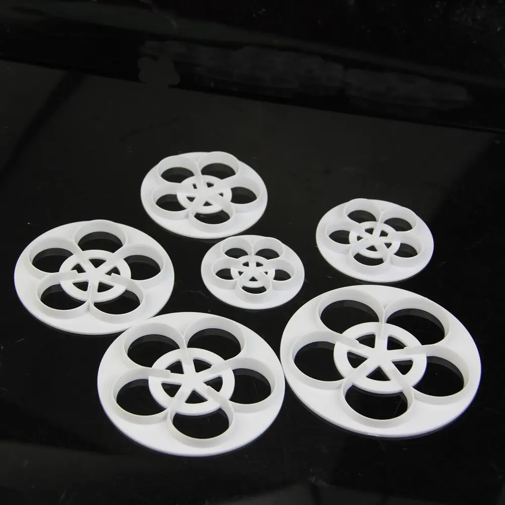 

6PCS/set of kitchen pastry tools Fondant cake mold, plastic sugar making process, flower decoration, biscuit mold Hot Sale