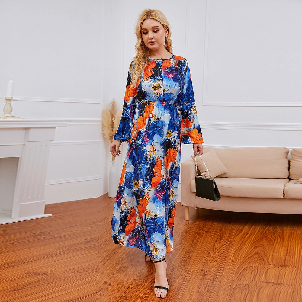 

Summer Plus Size Ramadan Eid Abaya Dubai Muslim Long Maxi Dress Turkey Islam Clothing Dresses For Women Caftan Marocain Vestidos