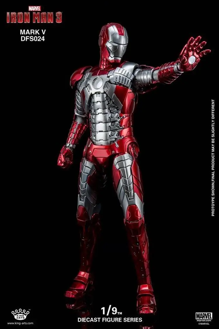 King Arts 1:9 Diecast DFS024 Железный человек 3 MK5 Mark5 фигурка модель игрушки