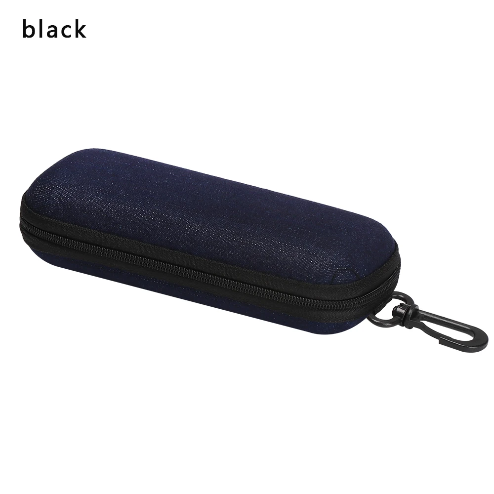 Black Новые модные джинсовые тканевые очки, коробка на молнии, солнцезащитные очки, защита от раздавливания, контейнер, Чехол для очков - Цвет: Black