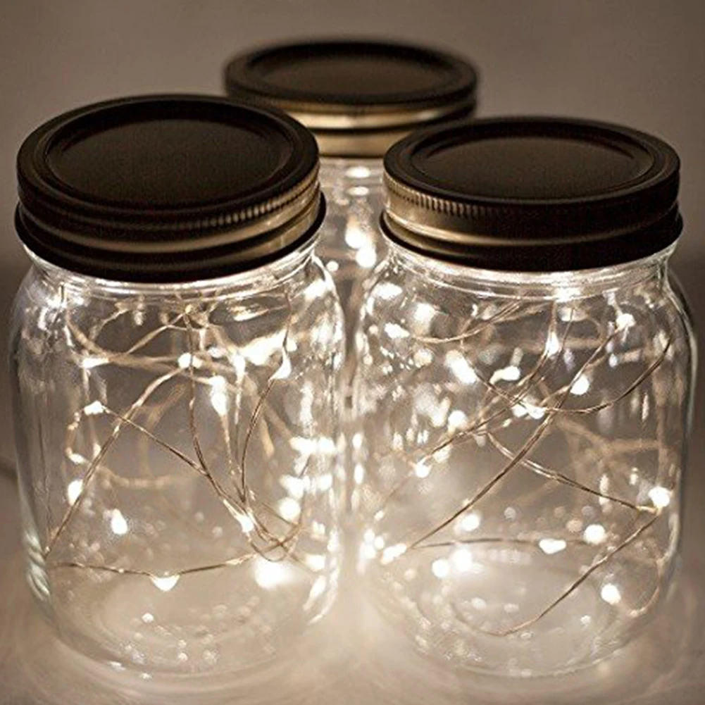 

Luxury LED Colorful Fairy Light Strip Outdoor Solar Mason Jar Lamp Home Garden
