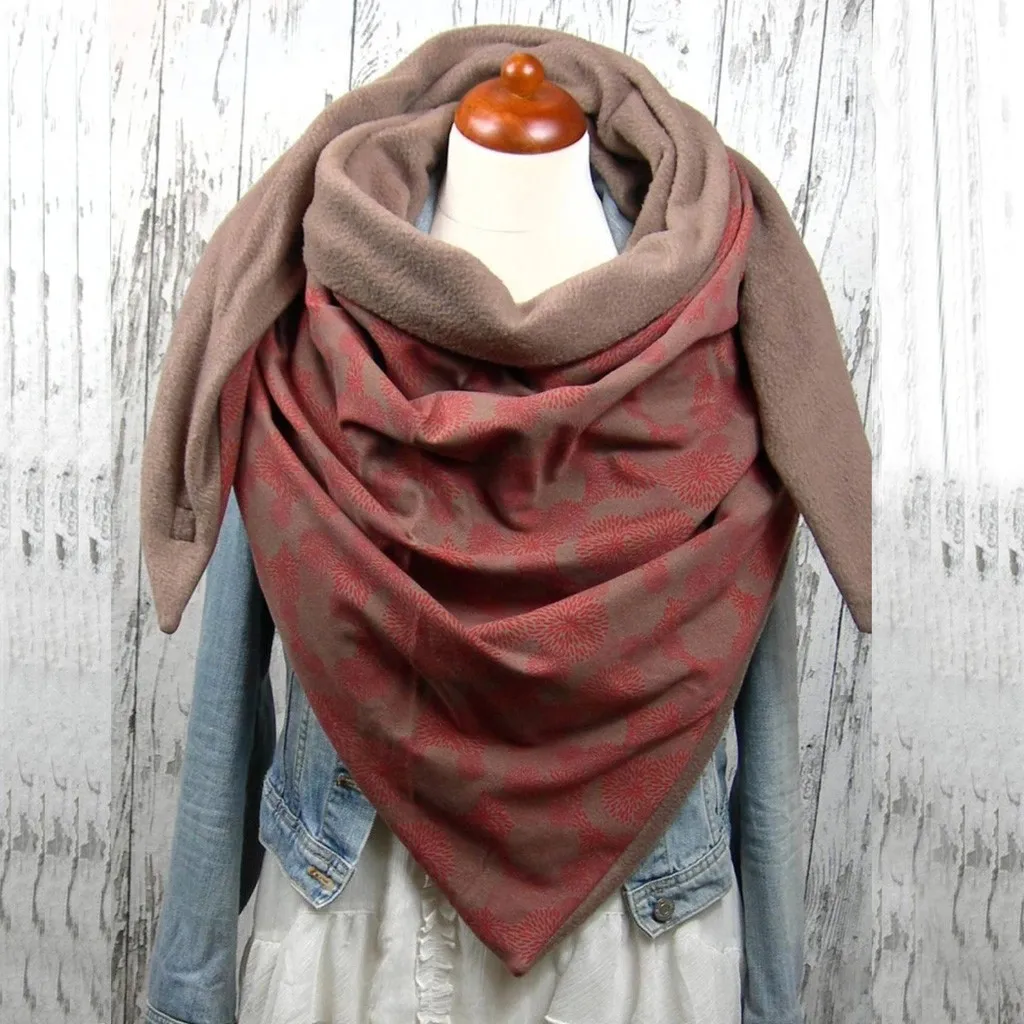 Шарф женский зимний мягкий однотонный с принтом в горошек на пуговицах модный