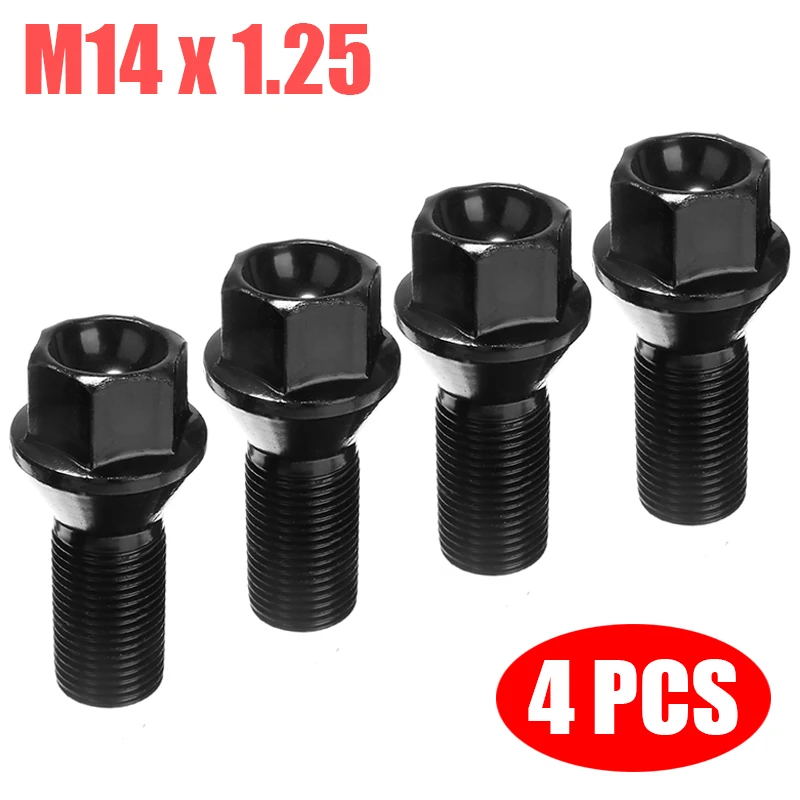 4 шт. M14x1.25 черная стальная гайка для болтов колес BMW X3 X5 E70 E71 F20 F25 36136781151 аксессуары
