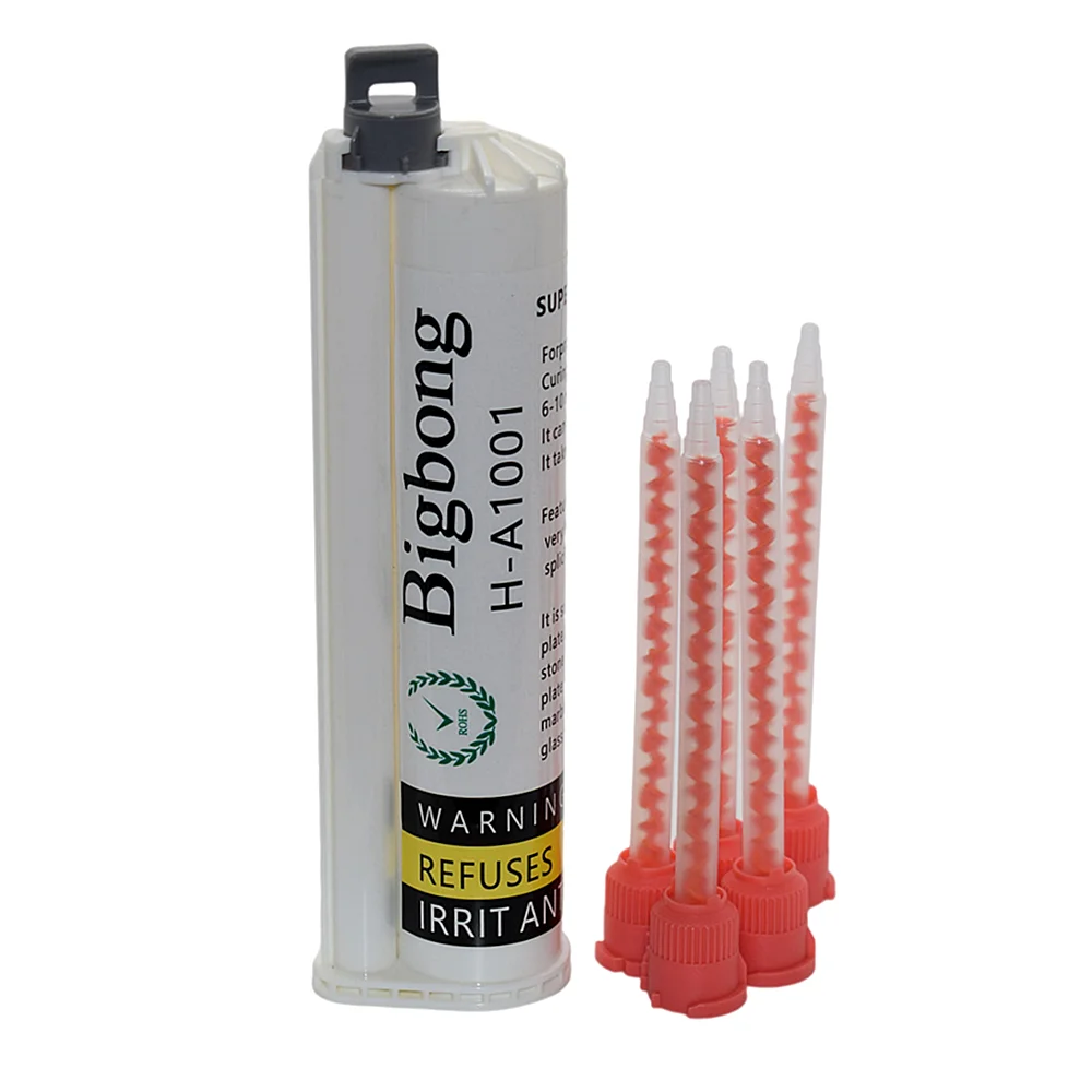 

75ml AB Glues 10:1 Black Glue Adhesive Two-Component Strong Adhesives with 5pc 10:1 Static Mixing Nozzles Glues Mixed Tube Set