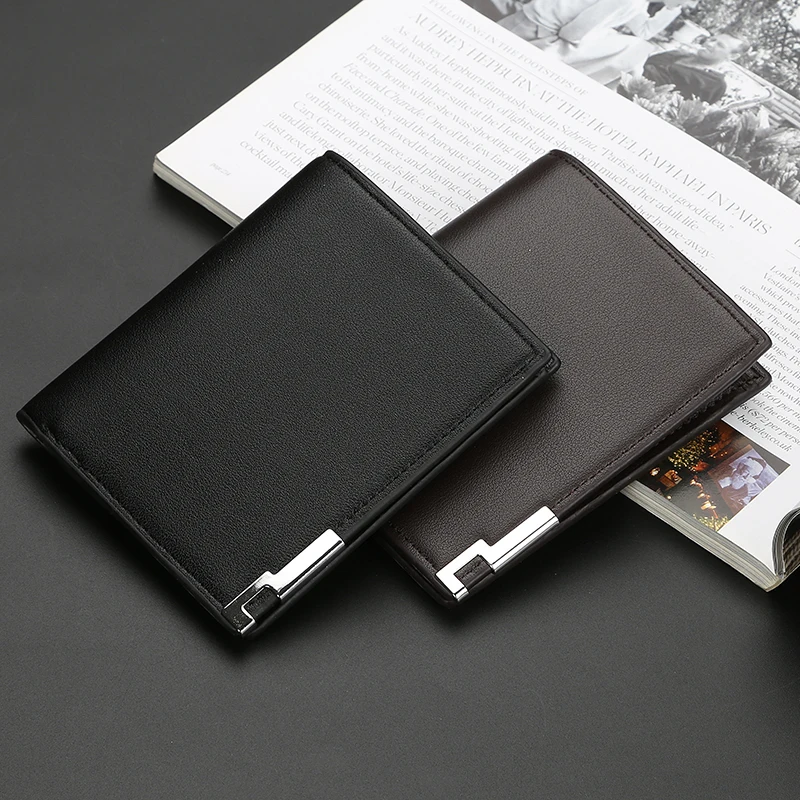 

Baellerry Top Quality Korean Small Thin Wallet for Men Leather Bifold Minimalist Men's Purse