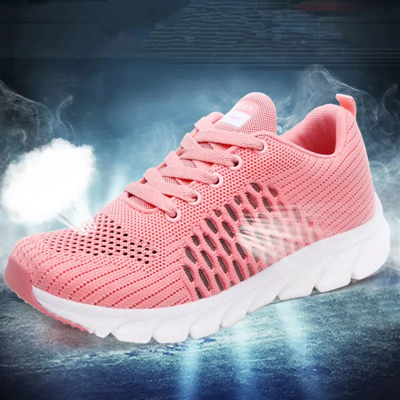 Кроссовки женские сетчатые на шнуровке повседневная ссветильник спортивная