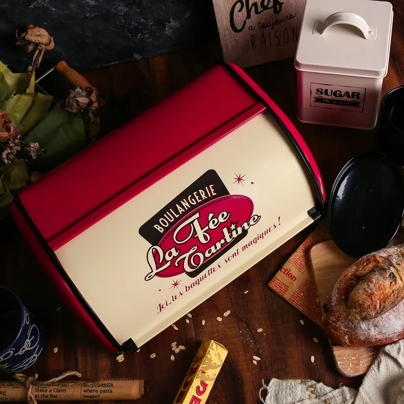 Французский винтажный хлебный ящик для хранения подвесной светильник серый