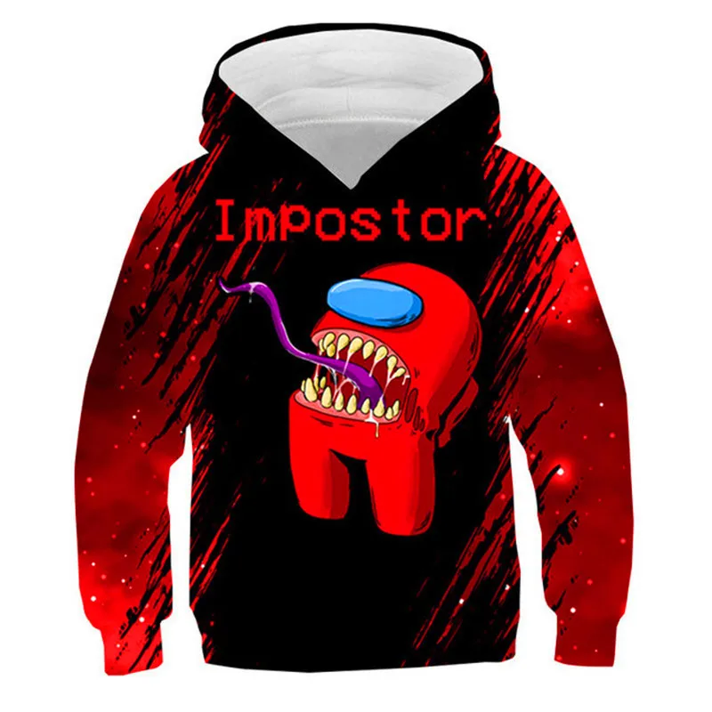 

2020 New Game Among Us Impostor Hoodies Children Kawaii Summer Tops Cartoon Pullover Fashion Harajuku Anime Graphic Sweatshirt