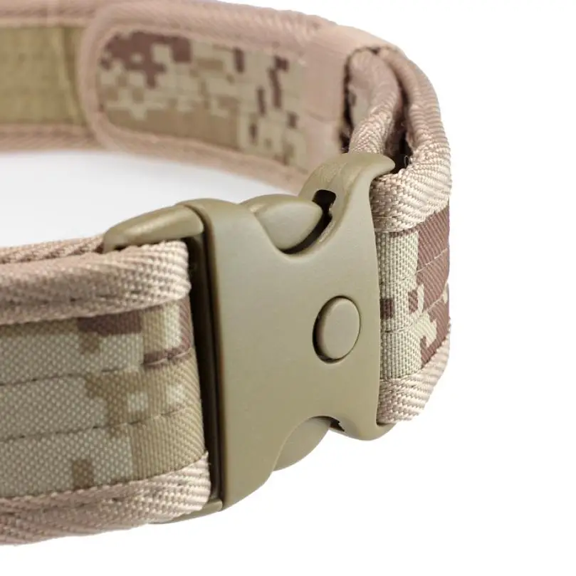 

Tactical Belt Nylon with Plastic Buckle Army Military Adjustable Sponge Outdoor Fan Hook & Loop Waistband 130x5cm