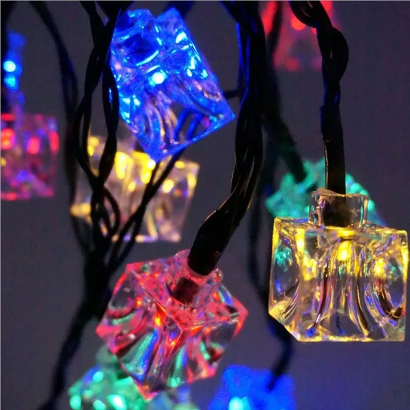 Светодиодная садовая лампа на солнечной батарее гирлянда со льдом уличная