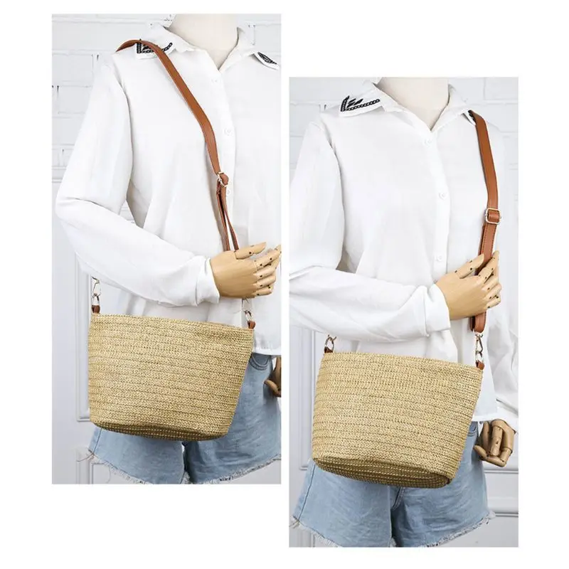 

Straw Tote Bag For Women Shoulder Bag Summer Beach Bag Girls Fashion Top Handle Handbag Crossbody Bag