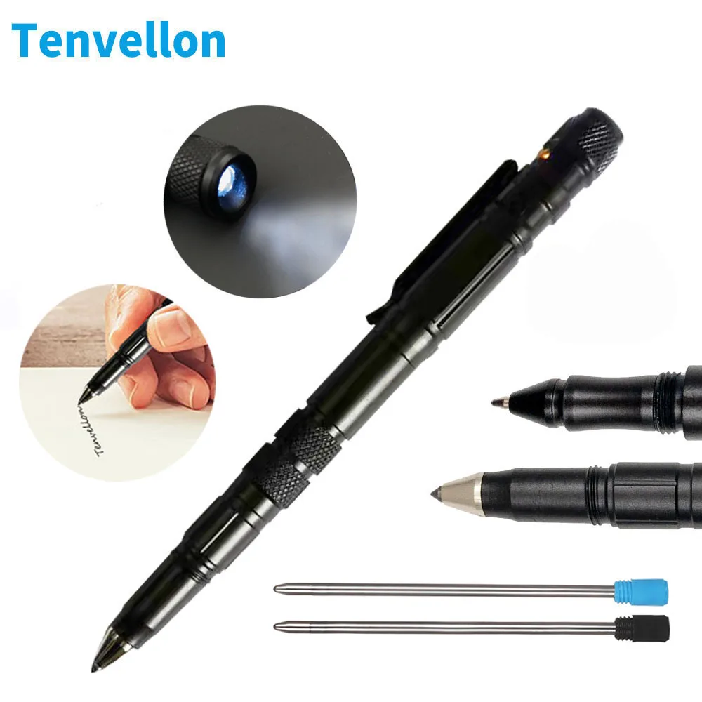 Военная Тактическая Ручка для выживания принадлежности самозащиты фонарик