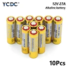 10 шт. 12В 27А A27 щелочная батарея для устройств безопасности с дистанционным управлением дверные звонки G27A MN27 MS27 GP27A A27 L828 V27GA EL812