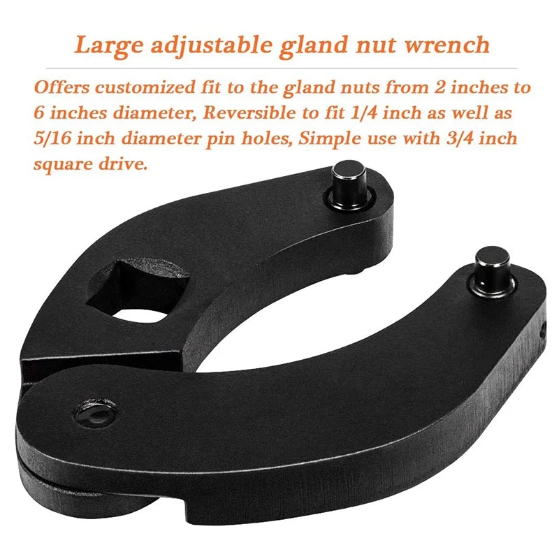 

Large & Small Adjustable Gland Nut Spanner Wrench Set for Hydraulic Cylinders 1266 & 7463 (Set of 2)