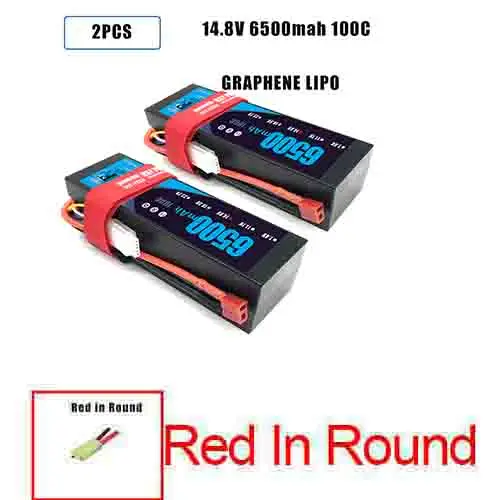2PCS4S6500HARDRED DXF Lipo 4S Батарея жесткий чехол 14,8 V 5200 мА/ч, 6500 мА/ч, 50C 100C 200C AKKU для 1:8 1:10 RC автомобиль E Багги Truggy Грузовик Лодка - Цвет: 2PCS4S6500HARDRED