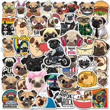 50PCS Kawaii Pug Dog Animal Stickers Gift For Girl Cute Puppy Decal Sticker To DIY Stationery Phone Laptop Bicycle Water Cup