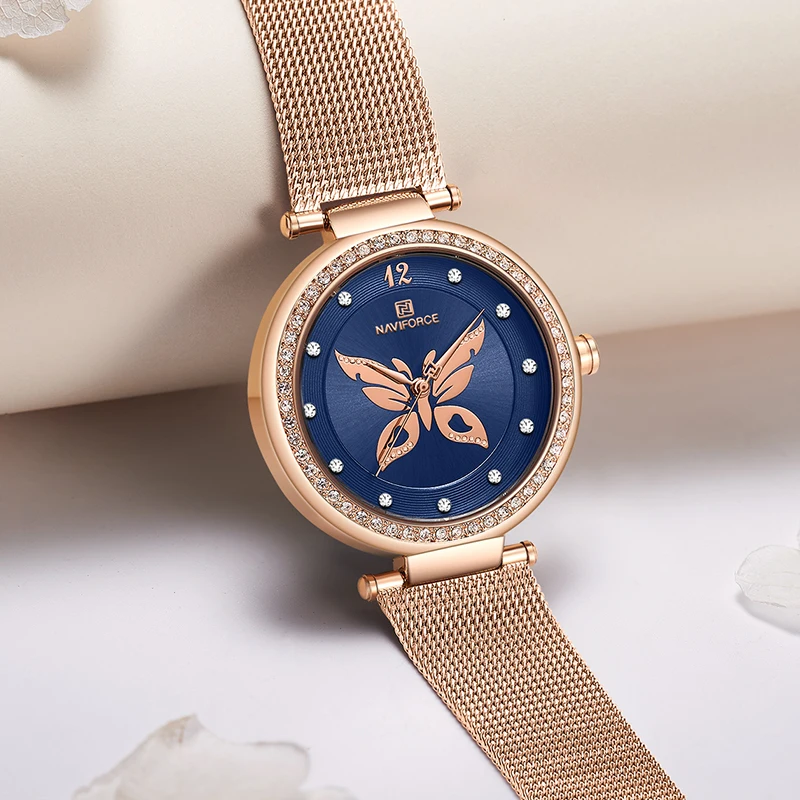 Часы наручные NAVIFORCE женские кварцевые модные люксовые простые элегантные с