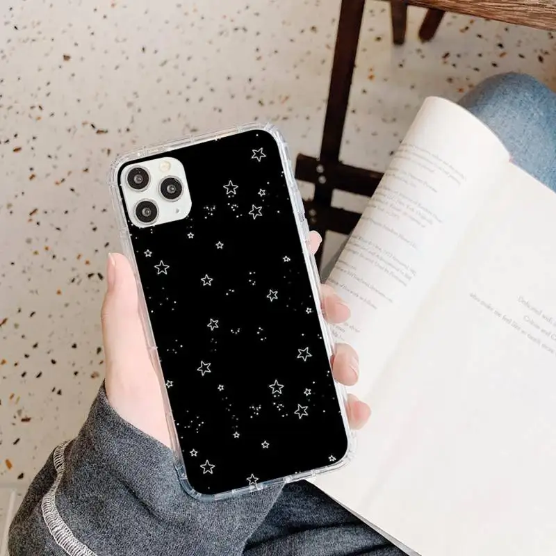 

Starry black lines Phone Case Transparent for iPhone 11 12 mini pro XS MAX 8 7 6 6S Plus X 5S SE 2020 XR