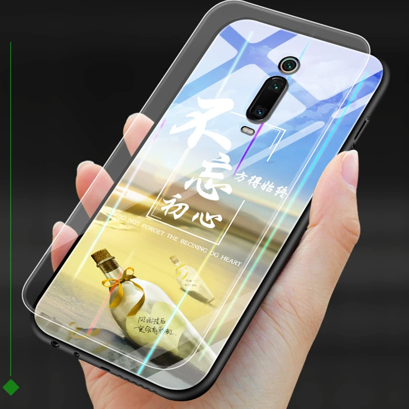 Светящийся стеклянный чехол Aurora для Xiaomi Mi 9T Pro CC9 E 9 8 A3 Lite ослепляющая задняя