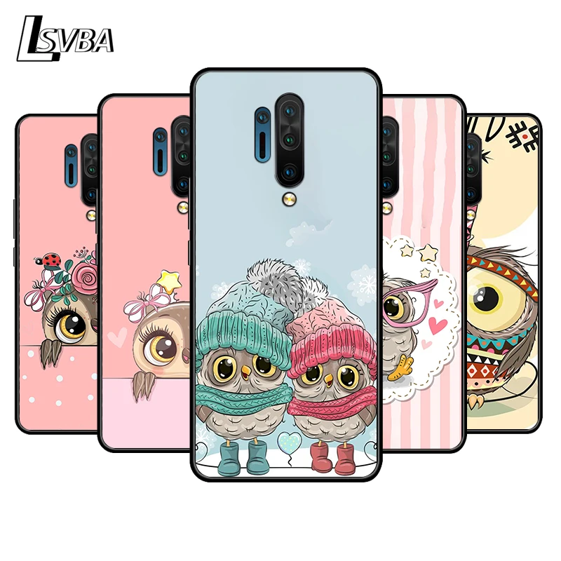 

Soft TPU Cover Lovely Animal Owl Shockproof Cover for OnePlus Nord N100 N10 8T 8 7T 7 6T 6 5T Pro Black Phone Case