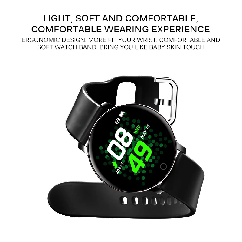 Smart Watch Heart Rate Blood Pressure Monitor Color Screen IP67 Waterproof Unique Strap Design Bluetooth SmartWatch Men | Электроника
