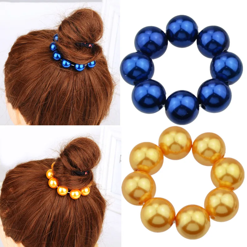 

New Fashion Women Hair Rope Party Gift Handcraft Beads Elascity Rubber Bands Ponytail Holder Hairbands Headwear Accessories Gift