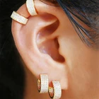 Peri'sBox цвета: золотистый, серебристый Цвет широкий Huggies женские серьги-кольца с микро-настройка CZ камень геометрические серьги серьга в стиле минимализм обручи